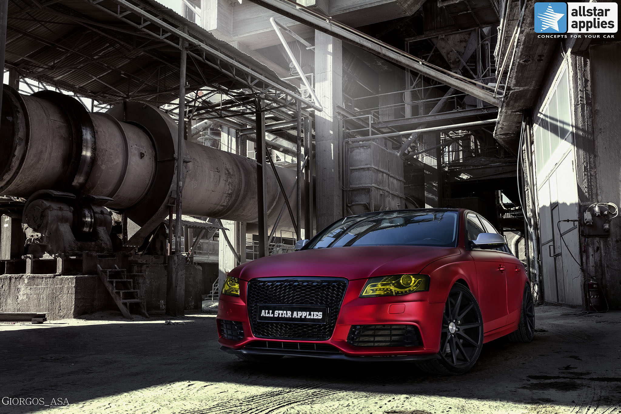 Audi A4 - Cherry Red Chrome (2)