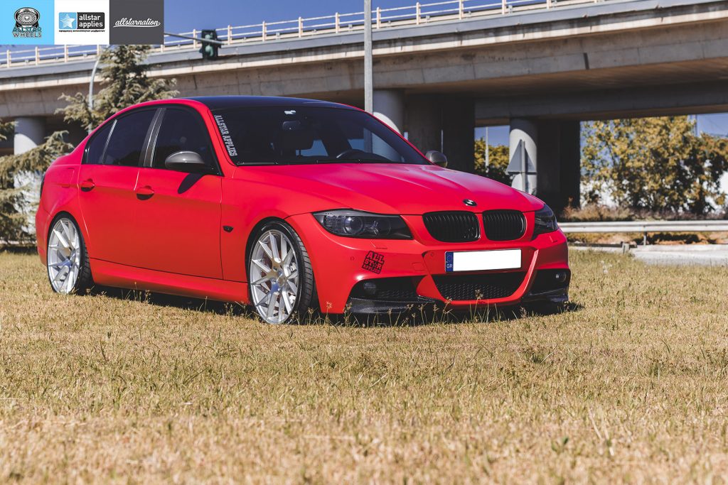 BMW E90 M-Pack - Satin Imperial Red μεμβράνες αλλαγής χρώματος θεσσαλονίκη allstar applies